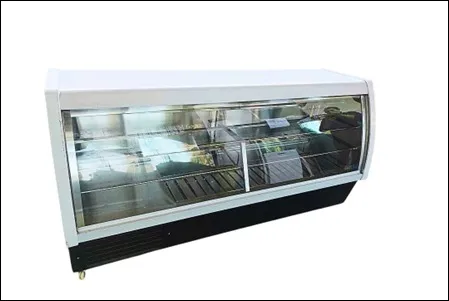 MESON REFRIGERADO C/BODEGA ; VIDRIO CURVO FULL ACERO 1,5 MTS - Imagen 2