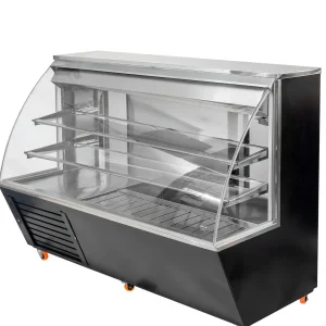 VITRINA VIDRIO CURVO C/BODEGA FULL ACERO 2.0 MTS